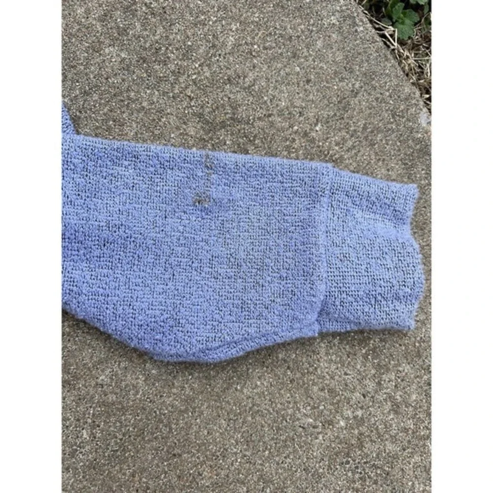 Victorias Secret‎ Pink Turtleneck Size Medium Blue Pullover Terry Cloth Sweater